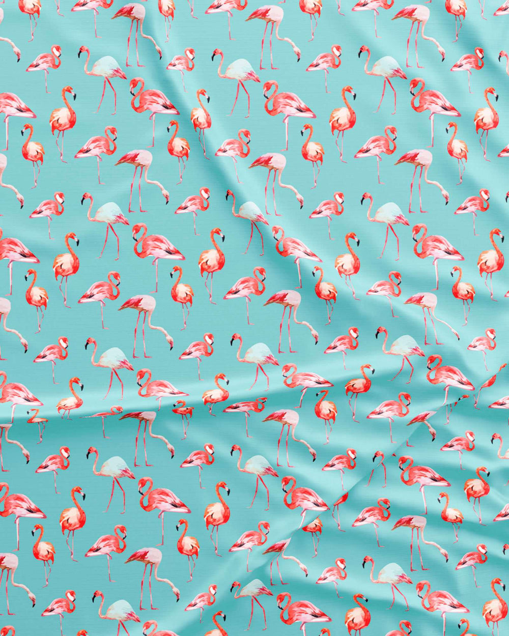 Flamingos Blue pattern Detail - Woodstock Laundry UK