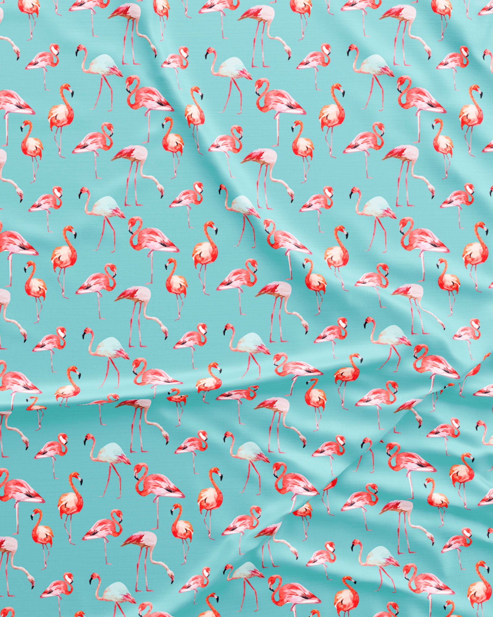 Flamingo Blue Patter Detail - Woodstock Laundry UK