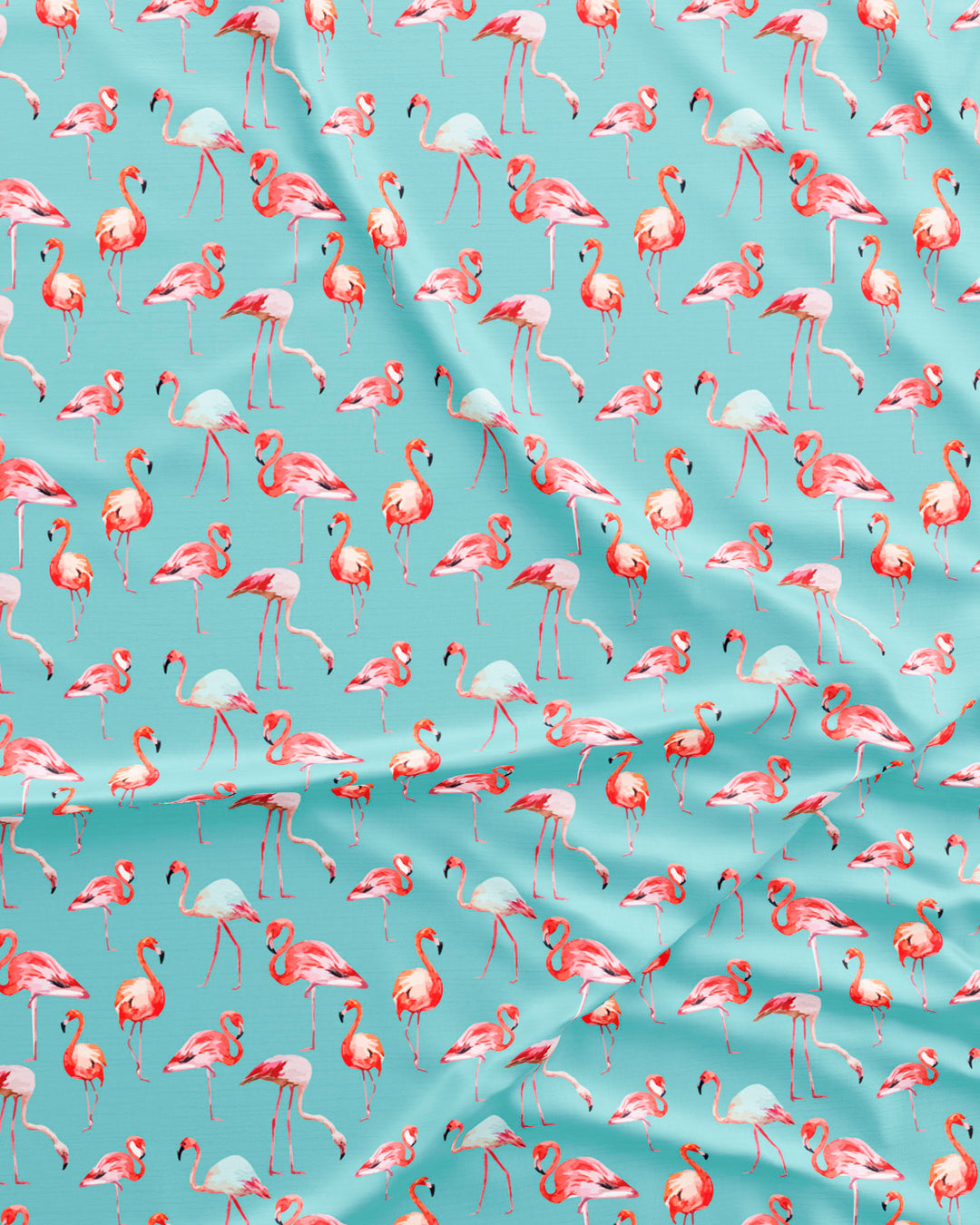 Blue Flamingos Pattern Detail - Woodstock Laundry UK