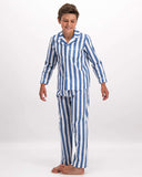 Boys Long Pyjamas Beach Stripe Front - Woodstock Laundry UK