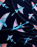 Flying Fish Navy Pattern Detail - Woodstock Laundry UK