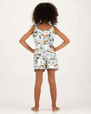 Girls Camisole Pyjamas Night Monkeys White Back - Woodstock Laundry UK