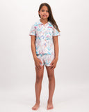 Girls Short Pyjamas Monkeys Front - Woodstock Laundry UK