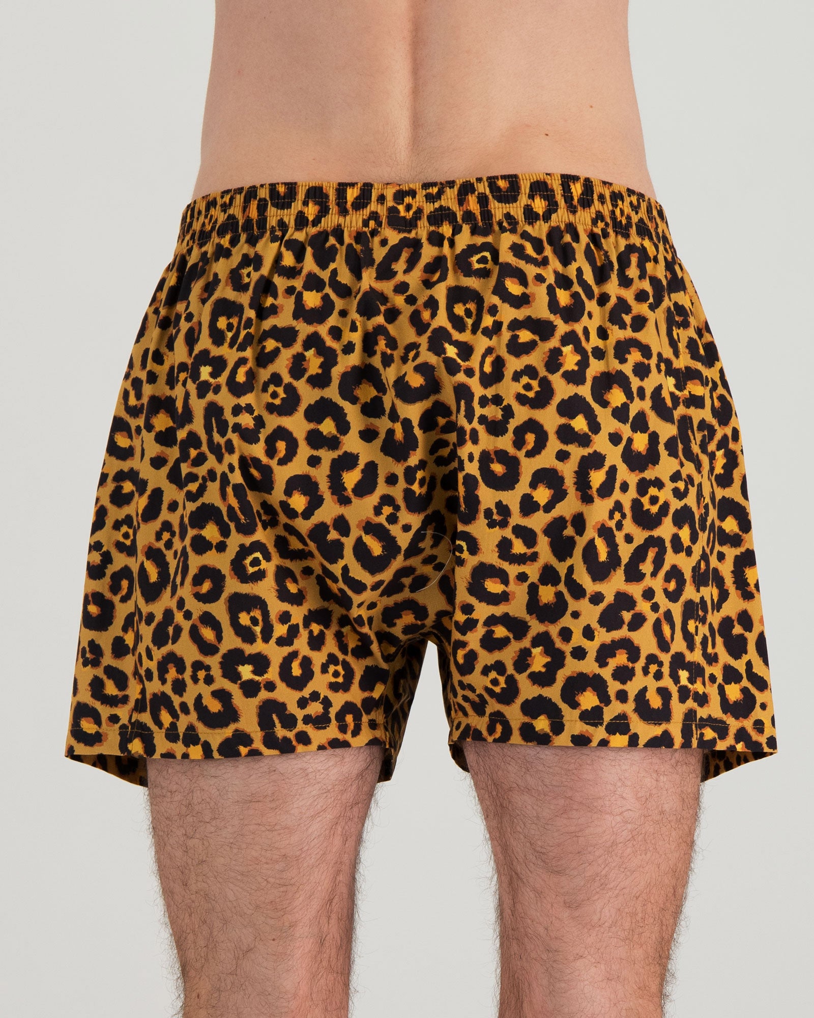 Mens Boxer Shorts Leopard Back - Woodstock Laundry