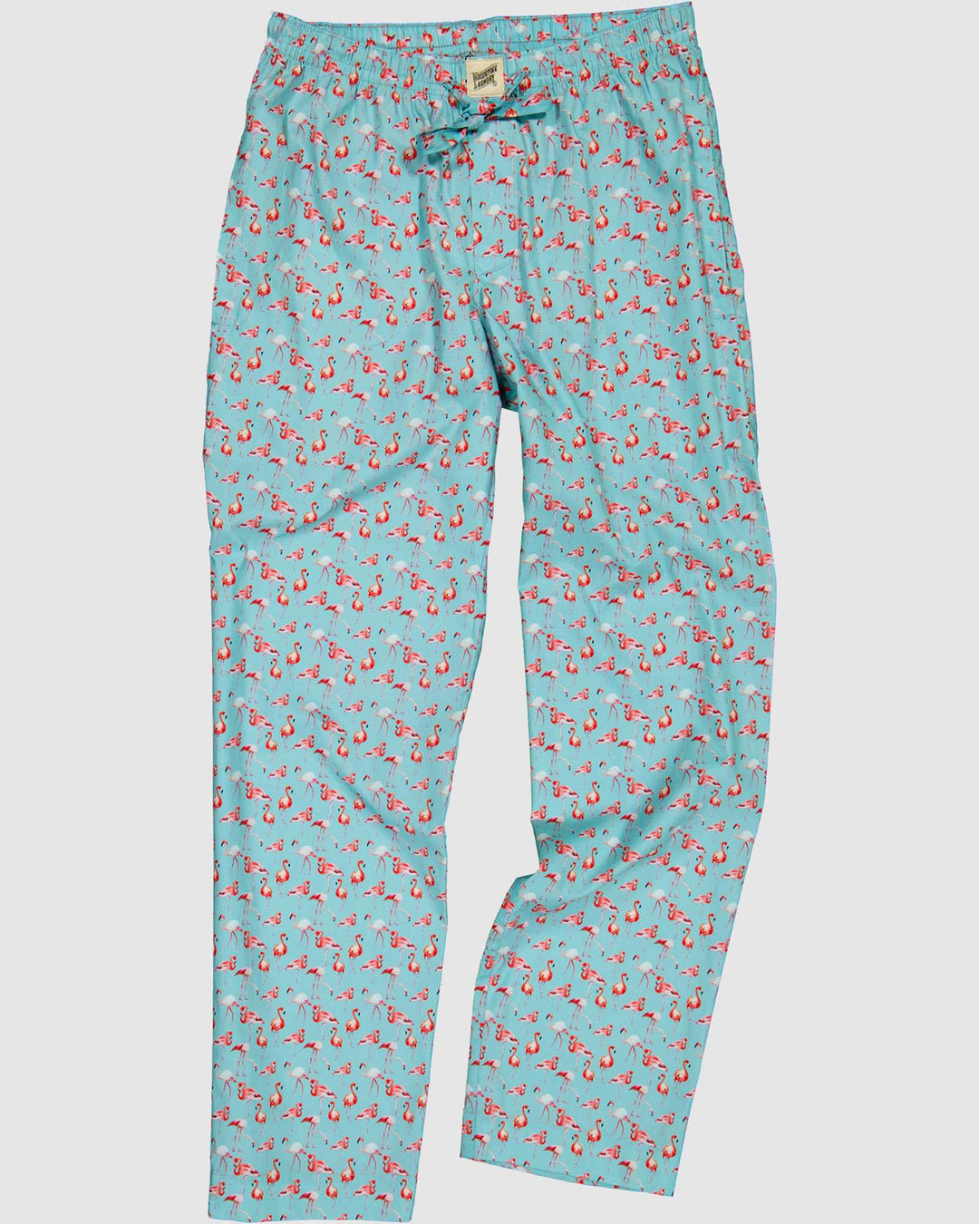 Mens Lounge Pants Flamingos Blue Flatpack - Woodstock Laundry UK