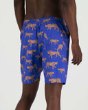 Mens Lounge Shorts Blue Cheetahs Back - Woodstock Laundry