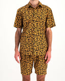 Mens Short Pyjamas Leopard Front - Woodstock Laundry UK