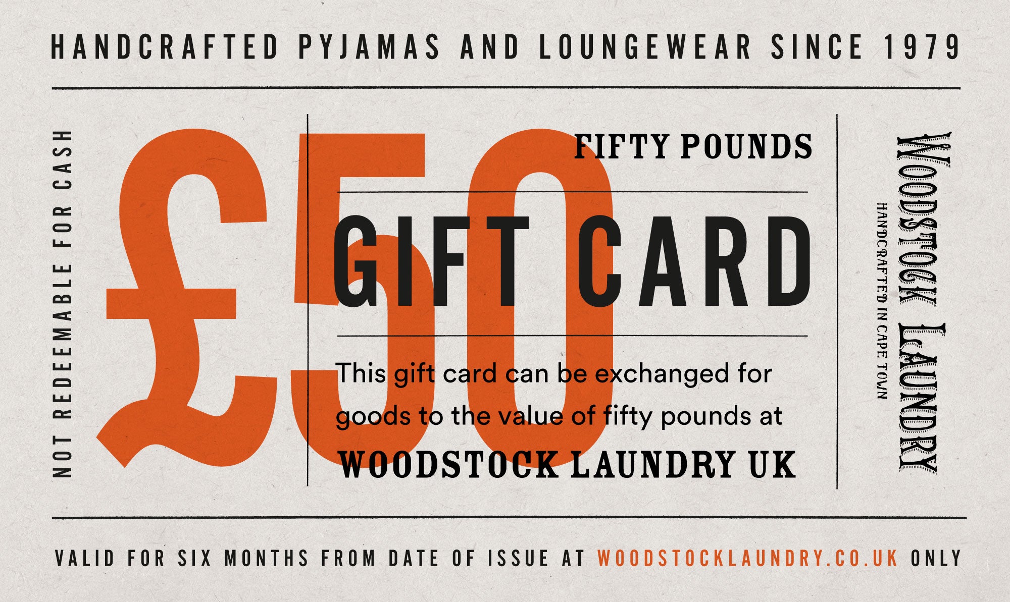 £50 Gift Card - Woodstock Laundry UK